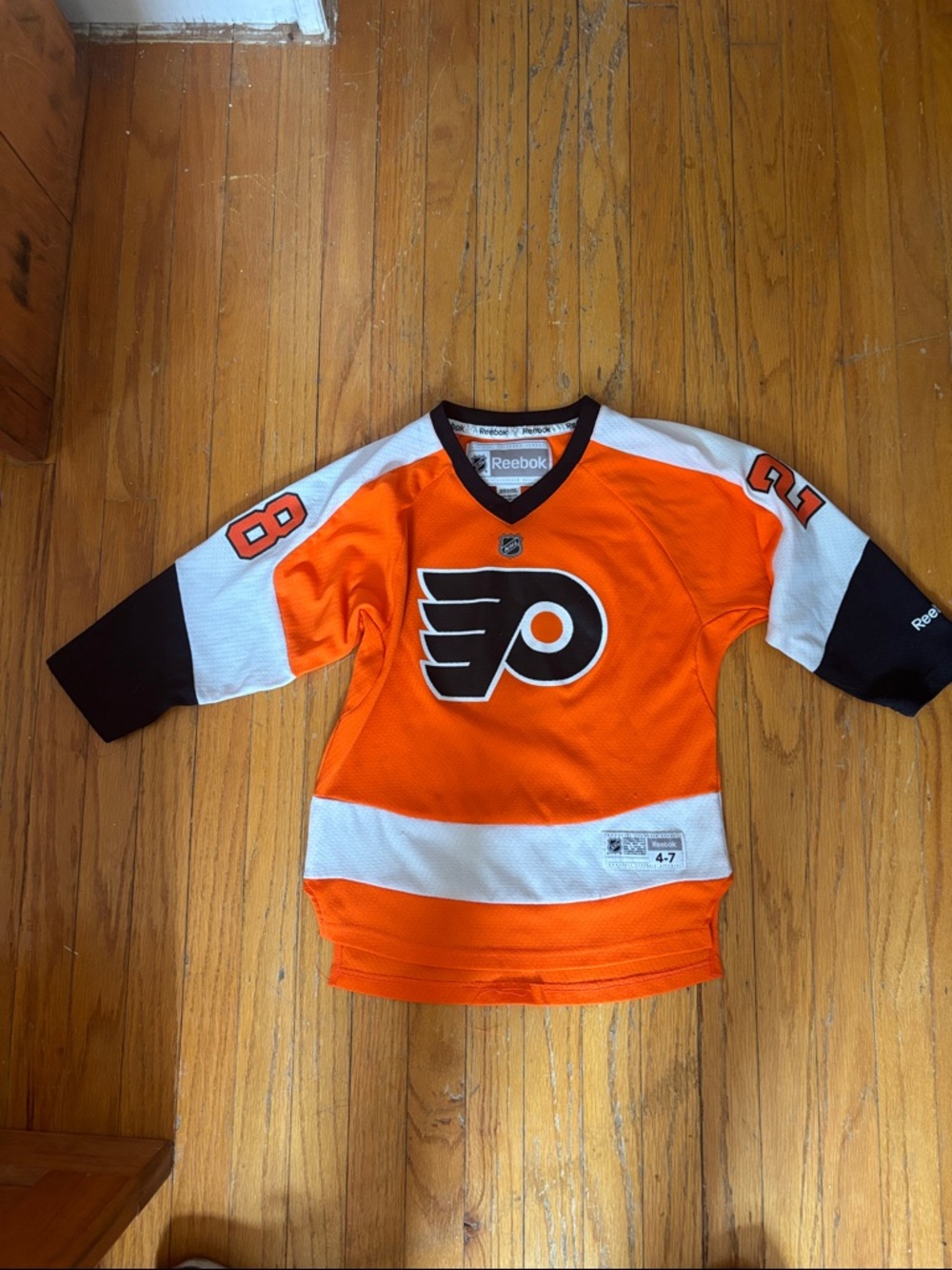 Reebok Kids Philadelphia Flyers Orange White Black Hockey Jersey